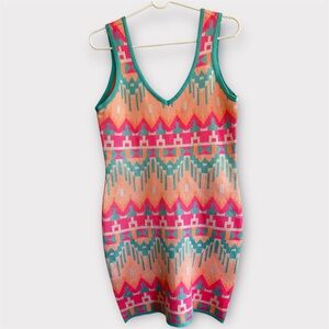 2B Bebe Women’s bodycon Aztec print mini dress size Large